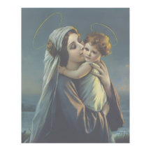 Madonna en Child Jesus Vintage poster print kunst