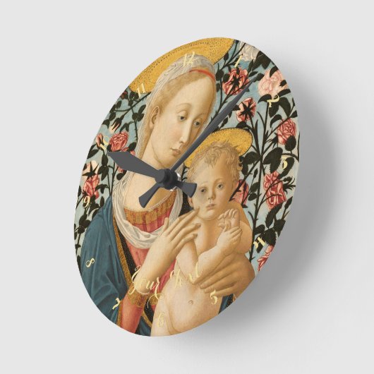 Madonna en Child Jesus Virgin Mary  Art Ronde Klok (Hoek)