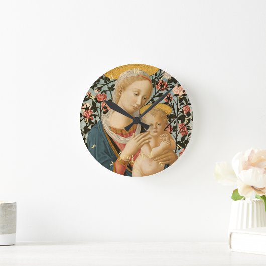 Madonna en Child Jesus Virgin Mary  Art Ronde Klok