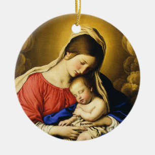 Madonna en Child Keramisch Ornament