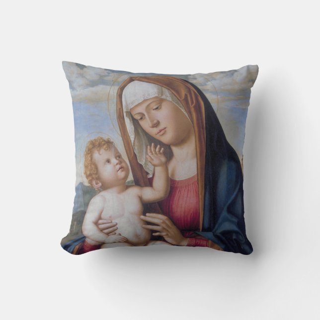 Madonna en Child Kussen (Voorkant)