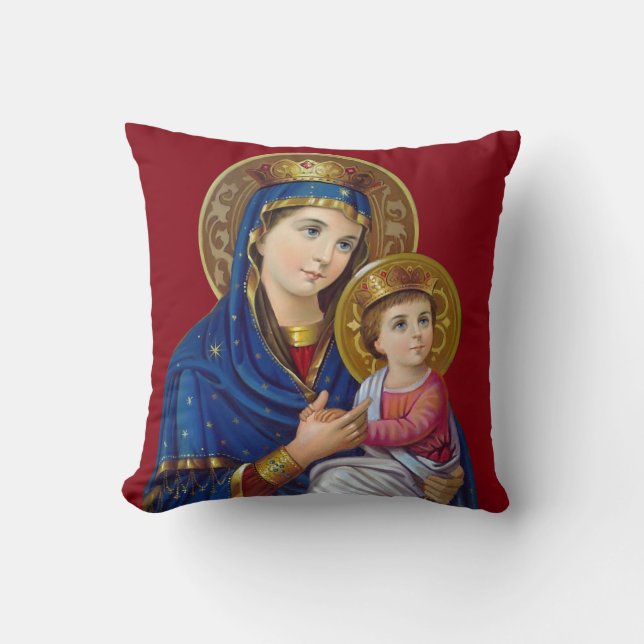 Madonna en Child Kussen (Voorkant)