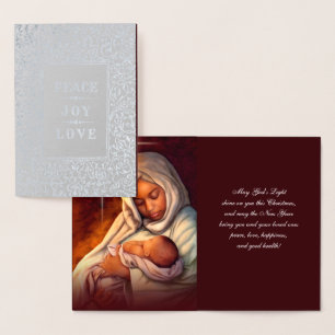 Madonna en Child Luxury Real Folie kerstKaarten Kaarten