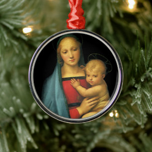 Madonna en Child, Madonna del Granduca van Raphael Metalen Ornament