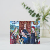 Madonna en Child met 3 heiligen (detail; M 070) Briefkaart (Staand voorkant)