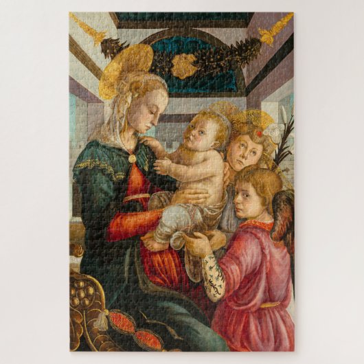 Madonna en Child met Angels door Botticelli Legpuzzel (Verticaal)