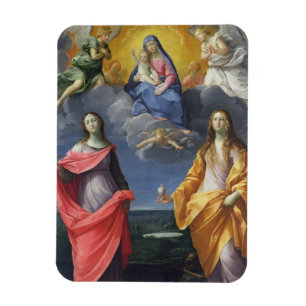 Madonna en Child met St. Lucy en Mary Magdalene Magneet