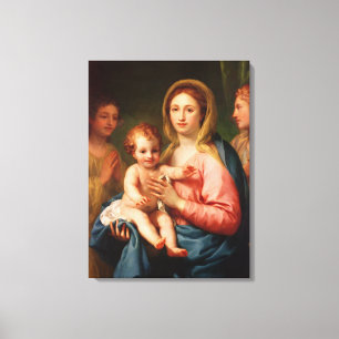 Madonna en Child met Two Angels, 1770-73 Canvas Afdruk