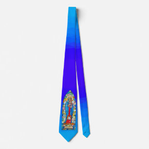Madonna en Child Natitivity Glas in lood Style Stropdas