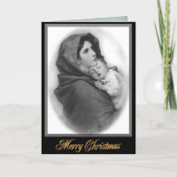 Madonna en Child Nativity blanco briefkaart
