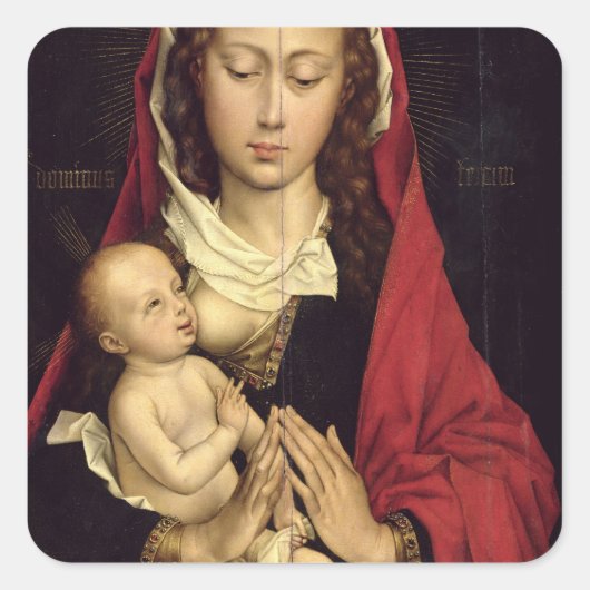 Madonna en Child Vierkante Sticker (Voorkant)