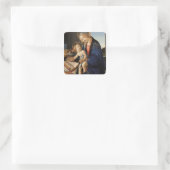 Madonna en Child Vierkante Sticker (Tas)