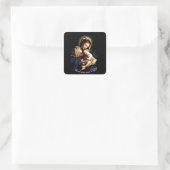 Madonna en Child Vierkante Sticker (Tas)