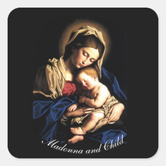 Madonna en Child Vierkante Sticker