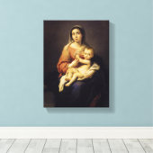 Madonna en Child - Virgin Mary - Murillo Canvas Afdruk (Insitu (Houten vloer))