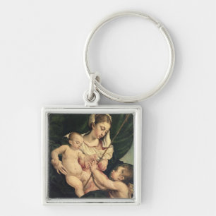Madonna en Child with Saint John, c.1570 (olie op Sleutelhanger