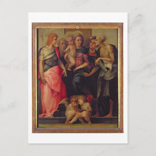 Madonna en Child with Saints, c.1518 (olie op deel Briefkaart
