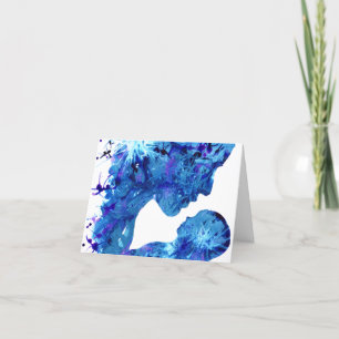 Madonna en de Blauwe waterverf van de Kind Nativit Feestdagen Kaart