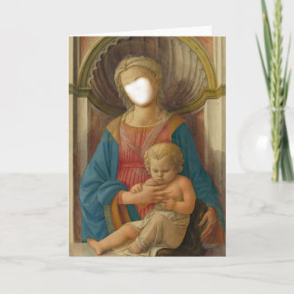Madonna en de Foto van het Kind plaatsen een gezic Kaart