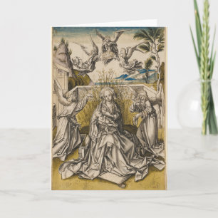 Madonna en Engelen in een Landschap c.1500 Kaart