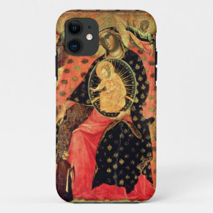 Madonna en het Kind Enthrong met Twee Devout Mense iPhone 11 Hoesje