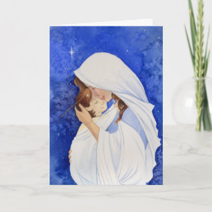 Madonna en Kaart met kerstmis