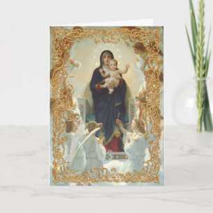 Madonna en Kaart met kerstmis