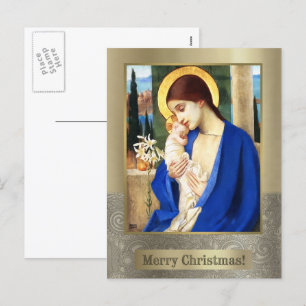 Madonna en kind. Briefkaarten voor fijne kerst