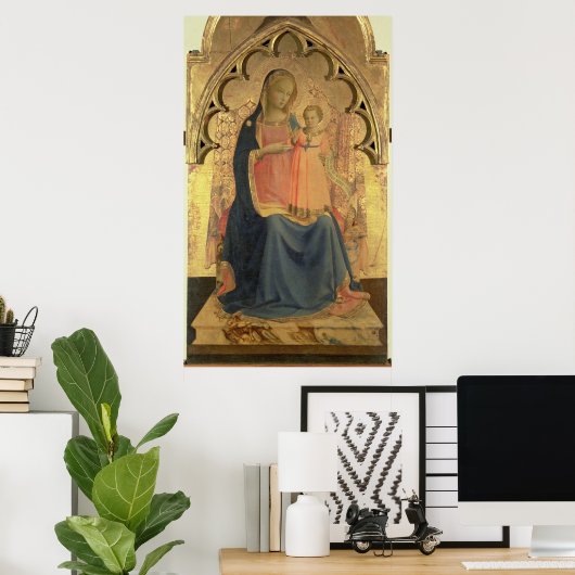 Madonna en Kind, centraal paneel van een triptych Poster (Thuiskantoor)
