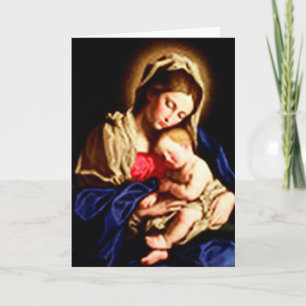 Madonna en kind - Da Sassoferrato Feestdagen Kaart
