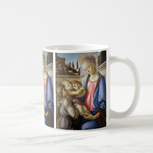 Madonna en kind en twee engelen door Botticelli Koffiemok