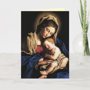 Madonna en kind feestdagen kaart