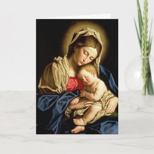 Madonna en kind gevouwen kerst Wenskaart Kaart