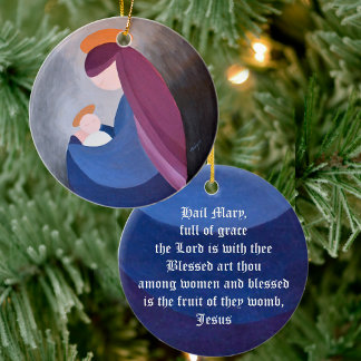 Madonna en kind - Hail Mary kerstversiering Keramisch Ornament