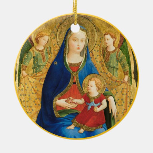 Madonna en kind keramisch ornament (Achterkant)