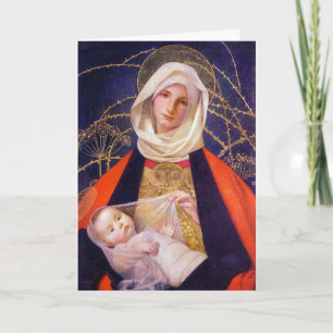 Madonna en kind kerstgroet feestdagen kaart
