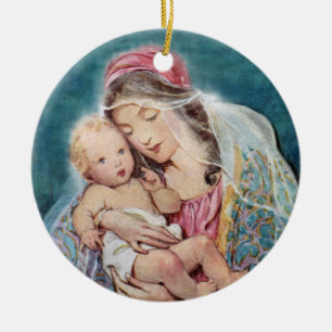  Madonna en kind - Mary en Baby Jezus Keramisch Ornament