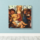Madonna en kind met acht Angels van Botticelli Canvas Afdruk (Insitu (Houten vloer))