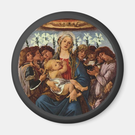 Madonna en kind met acht Angels van Botticelli Magneet (Voorkant)