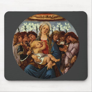 Madonna en kind met acht Angels van Botticelli Muismat
