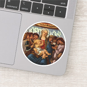 Madonna en Kind met acht engelen door Botticelli Sticker