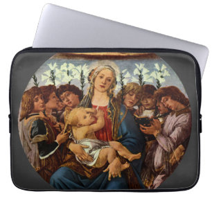 Madonna en kind met acht engelen van Botticelli Laptop Sleeve