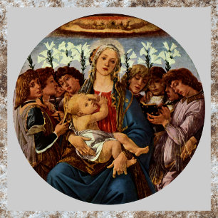 Madonna en kind met acht engelen van Botticelli Poster
