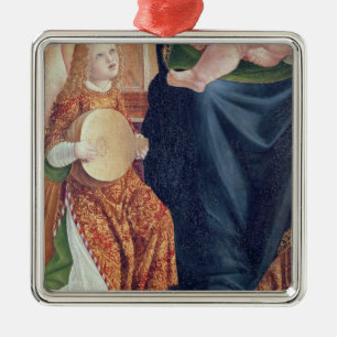 Madonna en kind met Angel Musicians Metalen Ornament