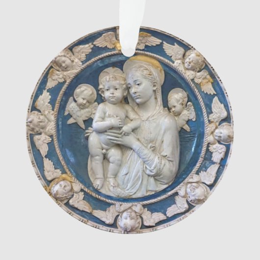 Madonna en kind met cherubs van Della Robbia Ornament (voorkant)