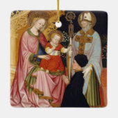 Madonna en kind met de donor keramisch ornament (Achterkant)