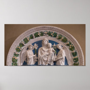 Madonna en kind met engelen Luca Della Robbia Poster