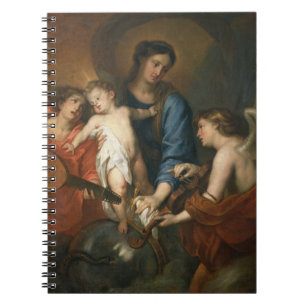 Madonna en kind met engelen notitieboek