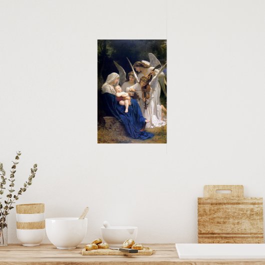 Madonna en Kind met engelen poster (Keuken)