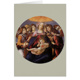 Madonna en kind met engelen van Sandro Botticelli